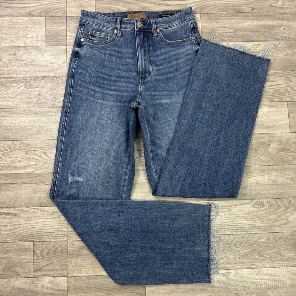 Judy Blue Straight Fit Denim Jeans High Rise Medium Wash sz 7/28